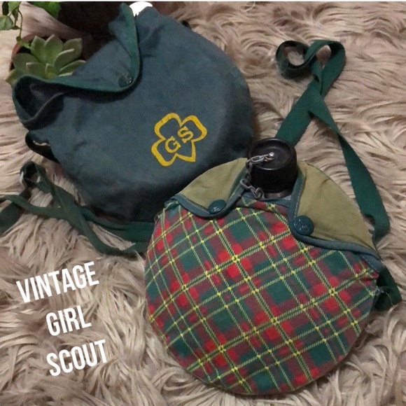 Vintage Girl Scout Mess Kit & Canteen-Used Condition - Picture 1 of 10